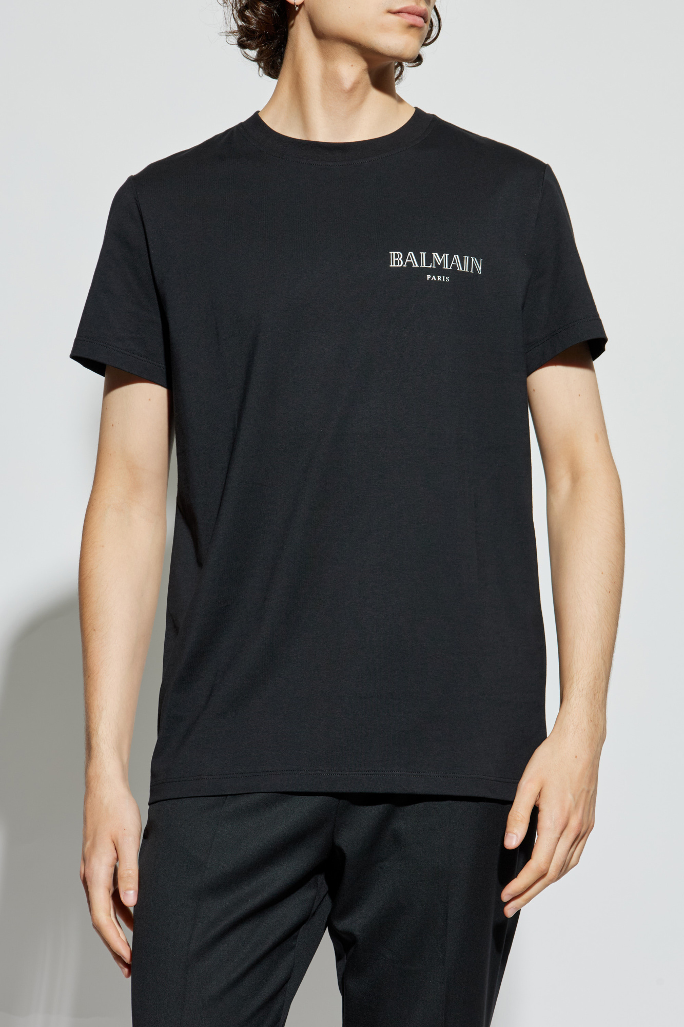Black T-shirt with printed logo Balmain - Vitkac AS